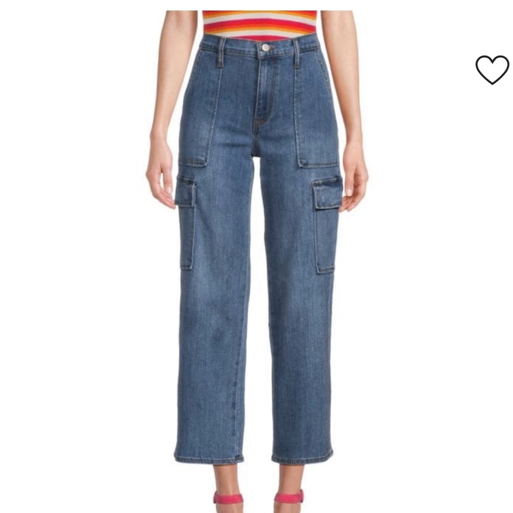 Hudson Rosalie cropped cargo jeans, size 30